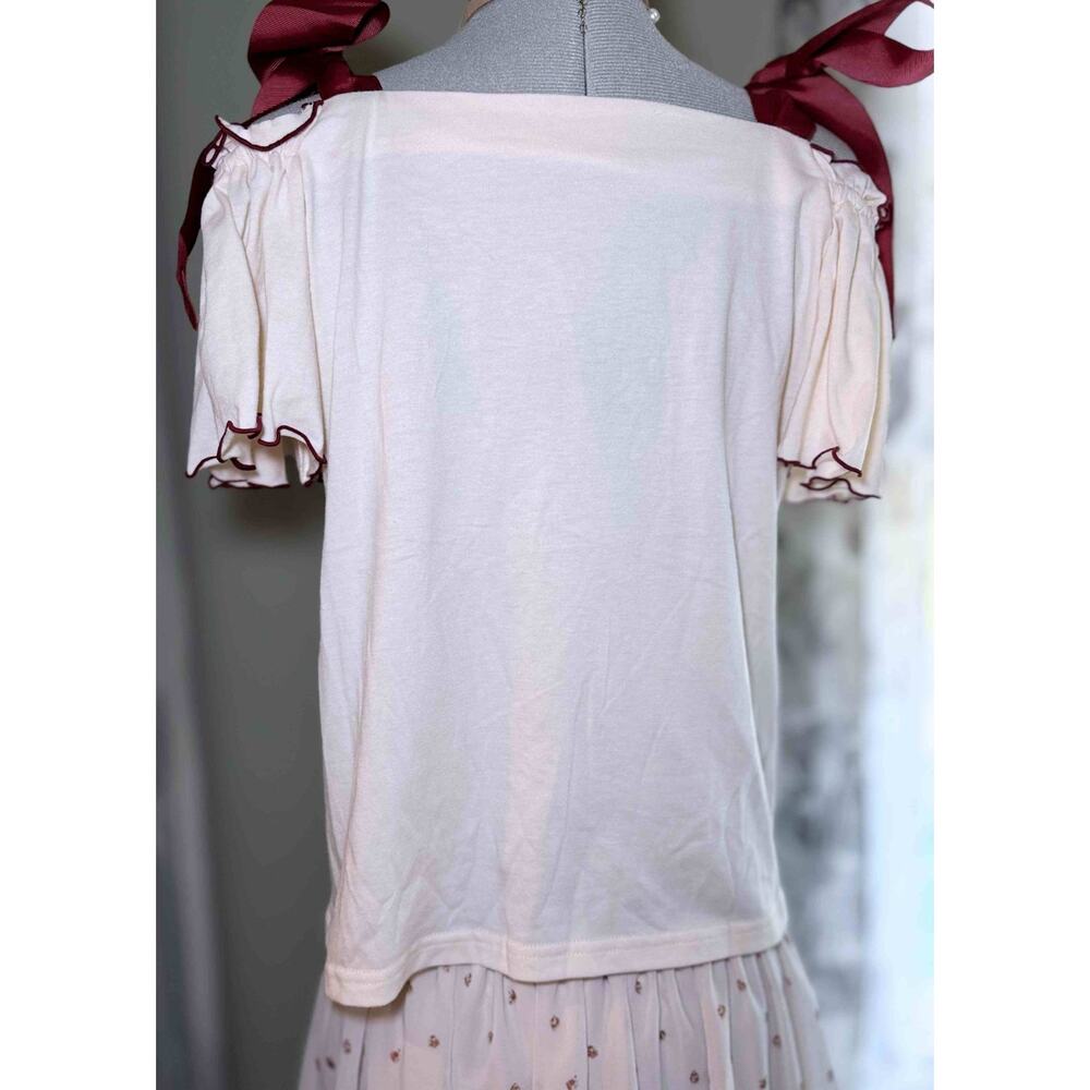 Liz Lisa Off Shoulder Ribbon Print Top Jfashion Gyaru Himekaji Shoujo Girl Japan - Picture 5 of 15